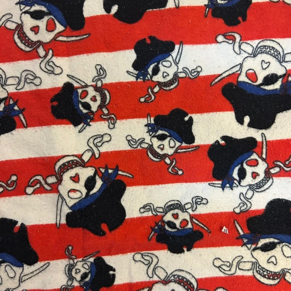 Pirate Skull Crossbones Red White Striped‎ Baby Swaddle Receiving Blanket Knit
